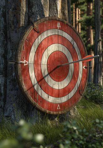 3d-rendering-arrow-hitting-target